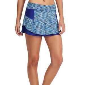Athleta Blue Space Dye Running Skort Athletic Skirt Built In Shorts Size M